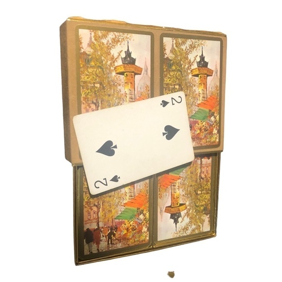 VTG Congress Playing Cards Artsy Motiff 2 Sets Complete New Open Box Cel-U-Tone - Picture 3 of 5